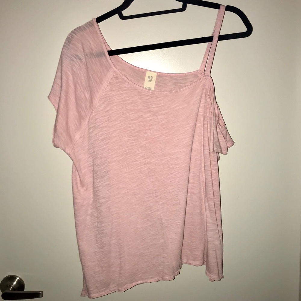Free People Coraline Cold Shoulder Tee -Light Pink